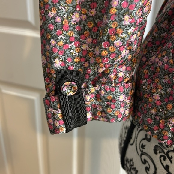 Anthropologie Ett Twa Floral Fitted Blazer Two Button 2 - Picture 3 of 8
